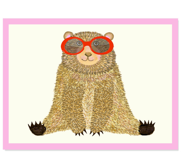 Bear with Red Sunglasses Art Print