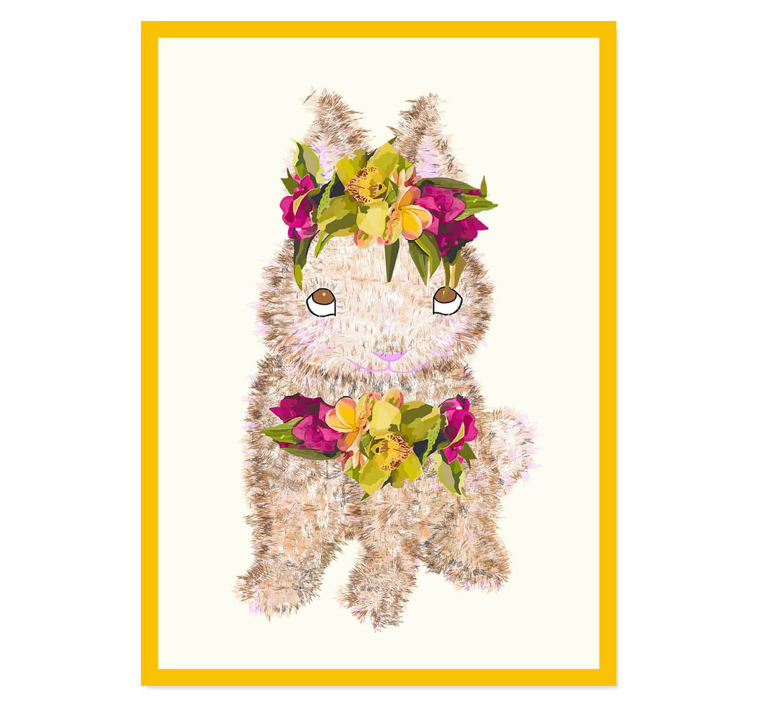 Bunny with Flower Crown Art Print