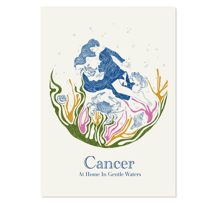 Cancer: At Home In Gentle Waters Art Print