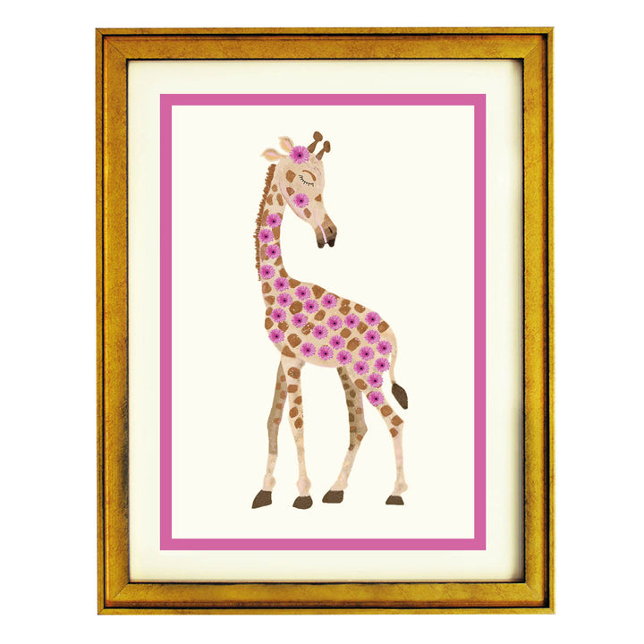 Gemma the Giraffe in Bloom Art Print