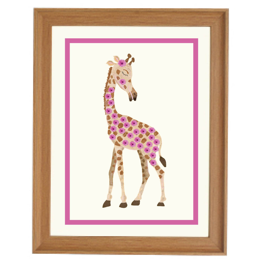 Gemma the Giraffe in Bloom Art Print