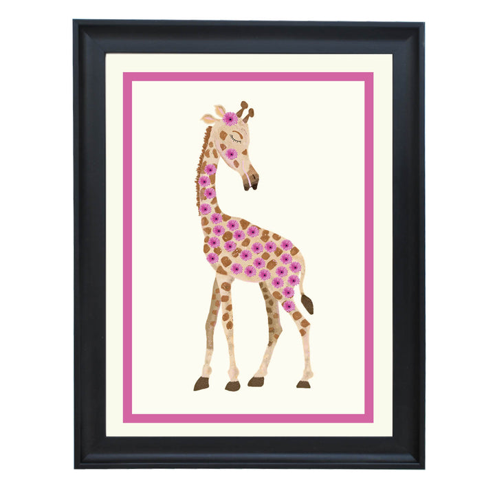 Gemma the Giraffe in Bloom Art Print