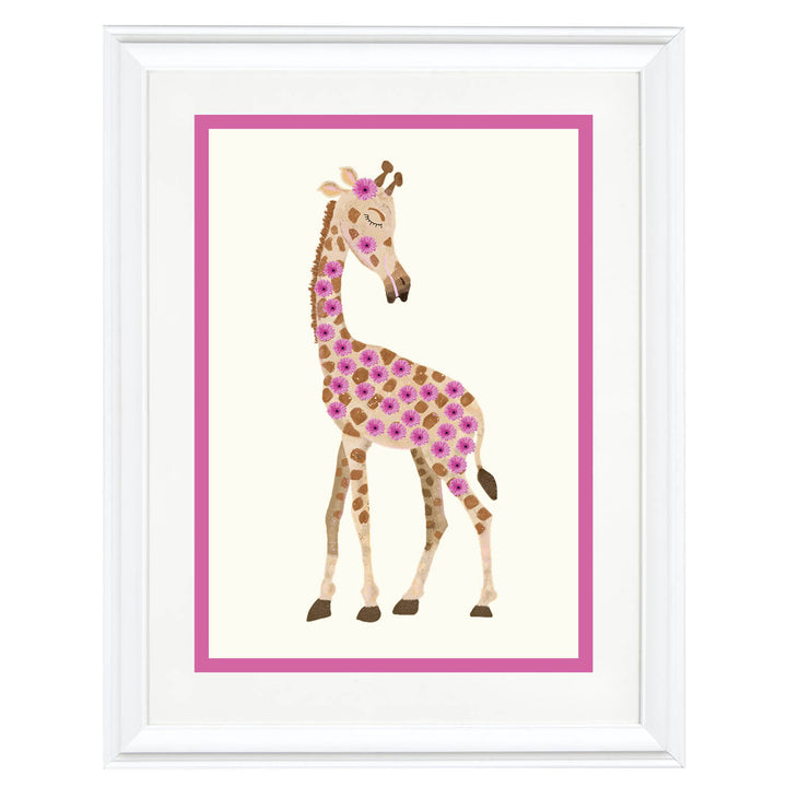 Gemma the Giraffe in Bloom Art Print