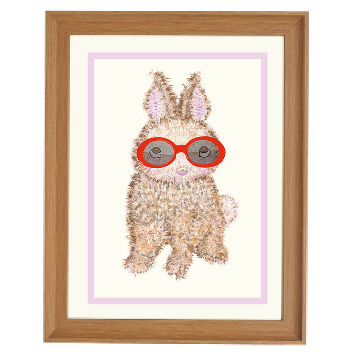 Bunny with Red Sunglasses Art Print