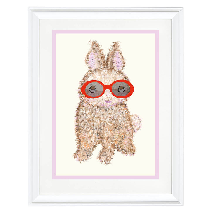 Bunny with Red Sunglasses Art Print