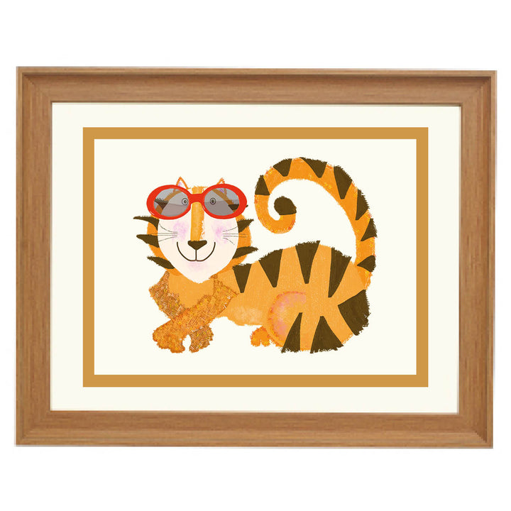 Tiger with Red sunglasses Art Print