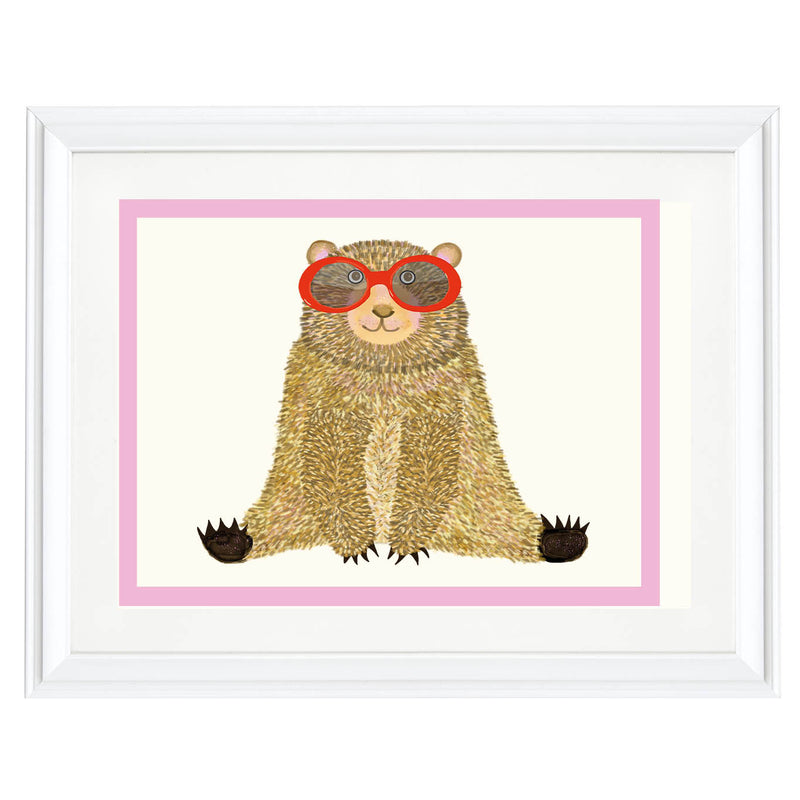 Bear with Red Sunglasses Art Print