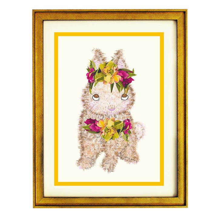 Bunny with Flower Crown Art Print