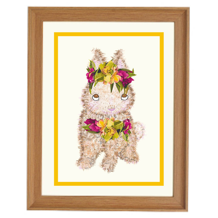 Bunny with Flower Crown Art Print