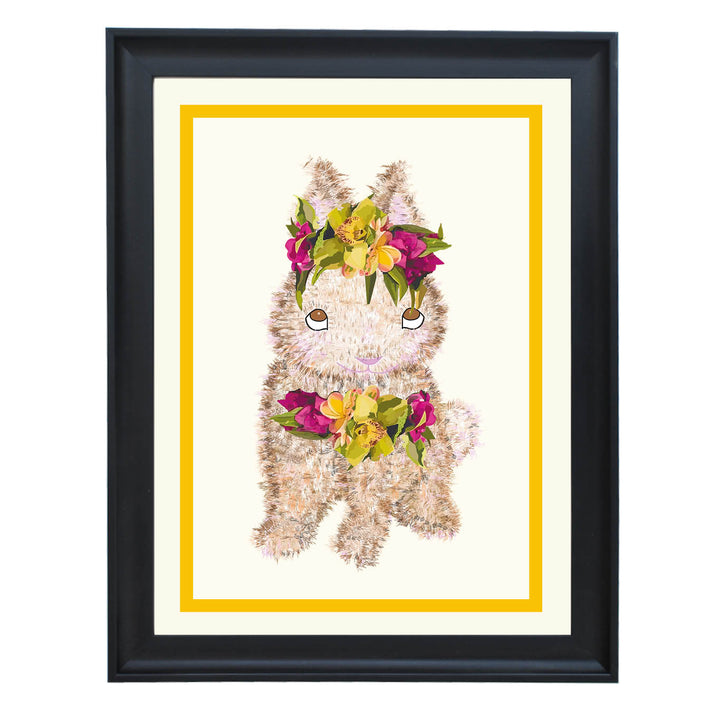 Bunny with Flower Crown Art Print