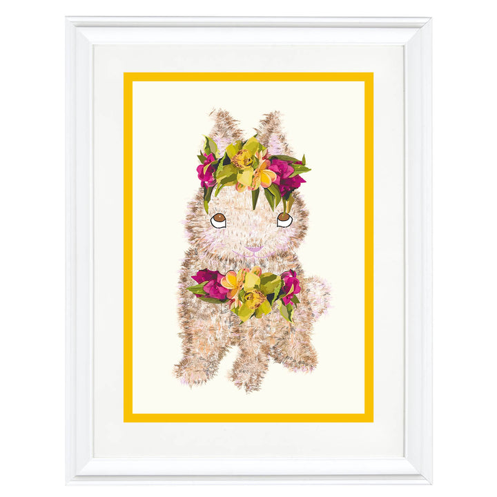 Bunny with Flower Crown Art Print