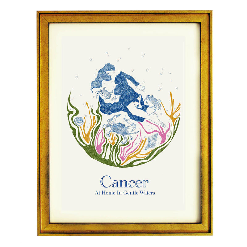 Cancer: At Home In Gentle Waters Art Print