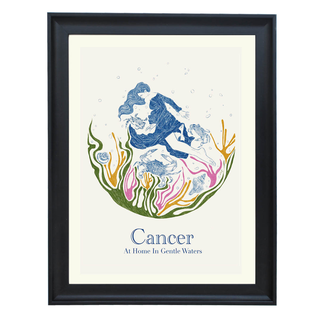 Cancer: At Home In Gentle Waters Art Print