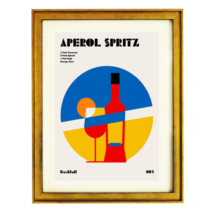 Aperol Spritz Cocktail Bauhaus Art Print