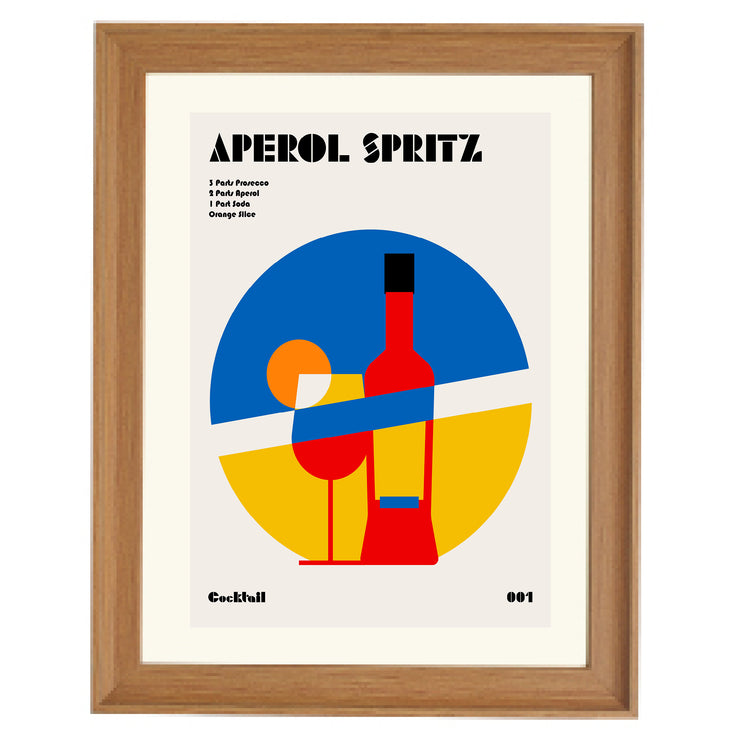 Aperol Spritz Cocktail Bauhaus Art Print