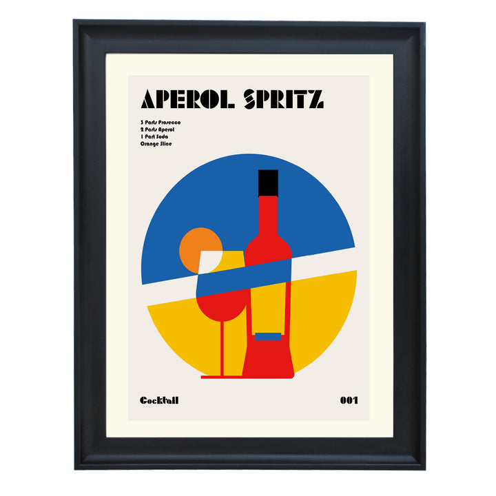 Aperol Spritz Cocktail Bauhaus Art Print