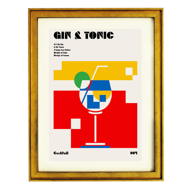 Gin & Tonic Bauhaus Cocktail Art Print