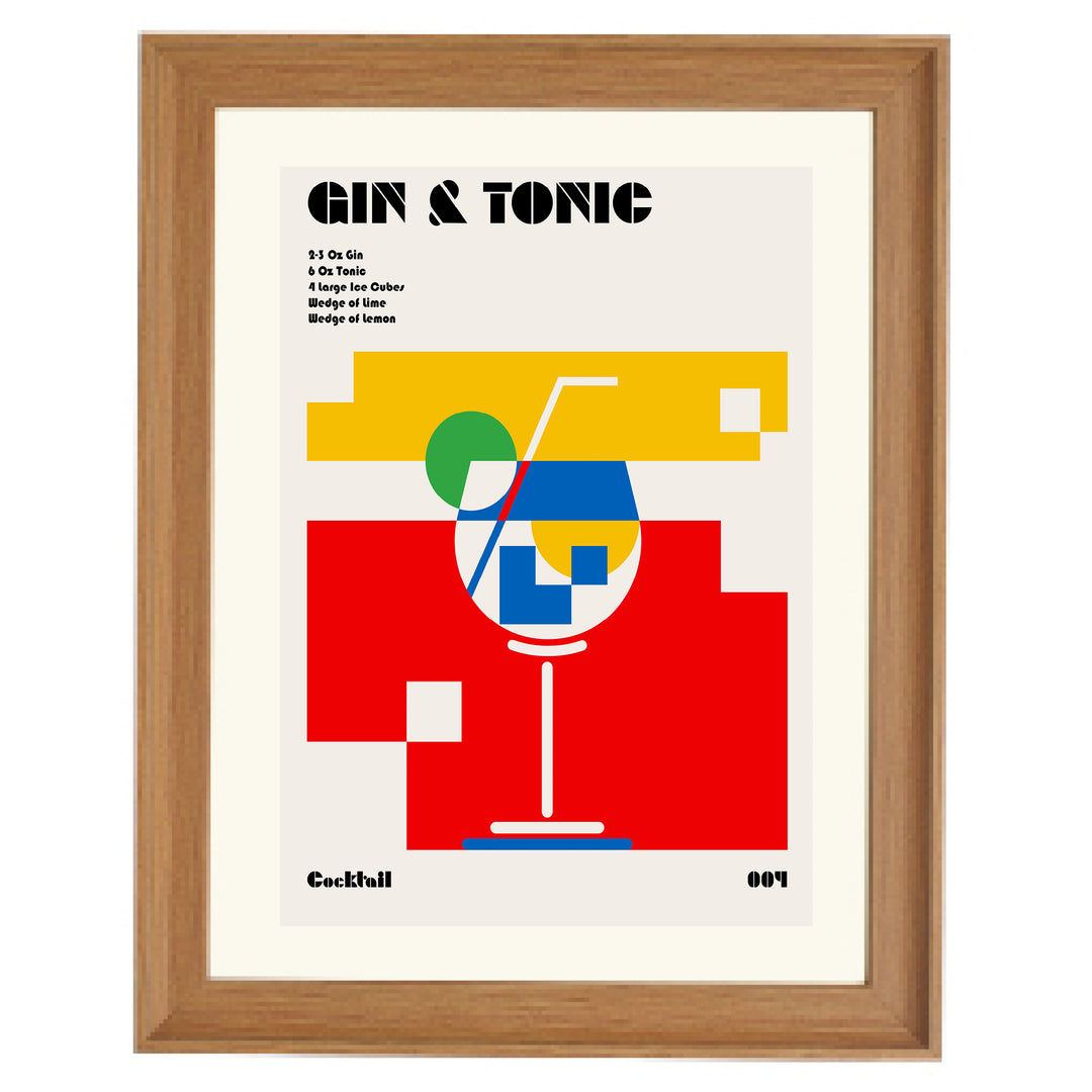 Gin & Tonic Bauhaus Cocktail Art Print