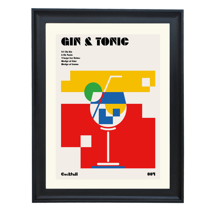 Gin & Tonic Bauhaus Cocktail Art Print