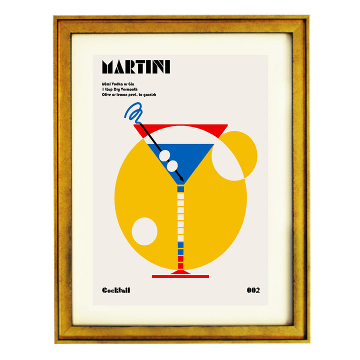 Martini Bauhaus Cocktail Art Print