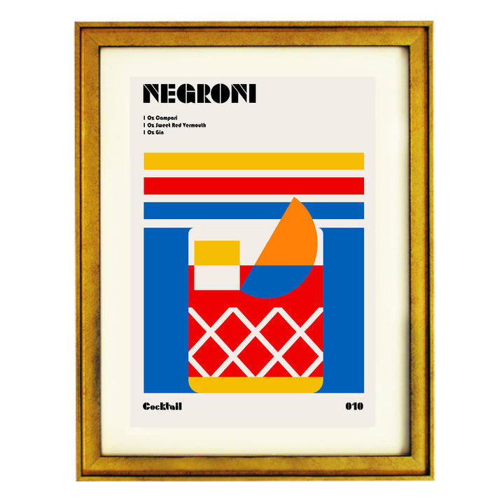 Negroni Bauhaus Cocktail Art Print