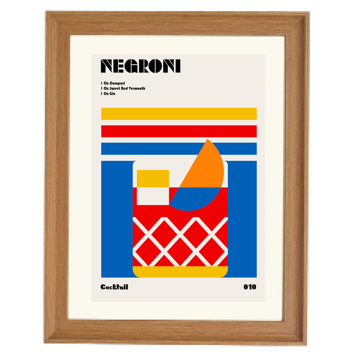 Negroni Bauhaus Cocktail Art Print