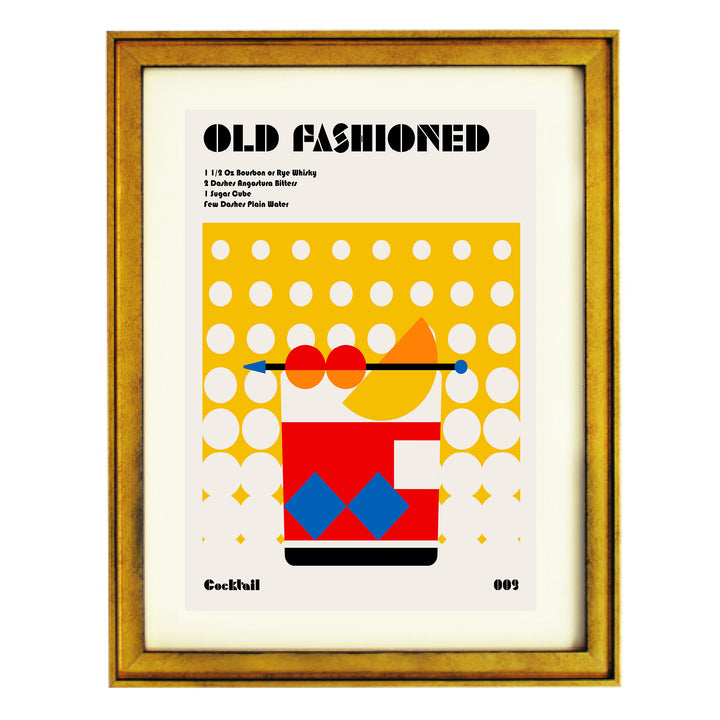 Old Fashioned Bauhaus Cocktail Art Print