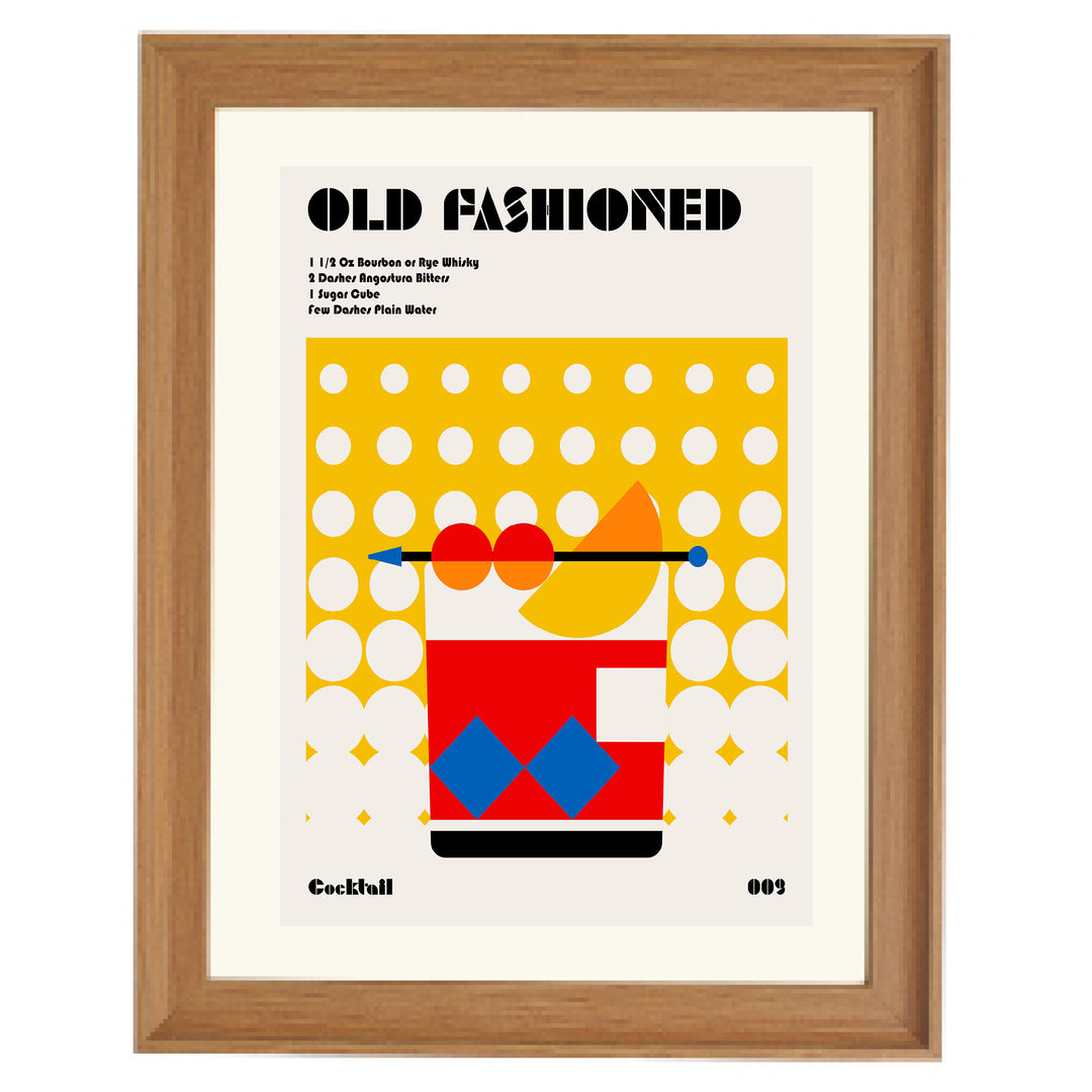 Old Fashioned Bauhaus Cocktail Art Print