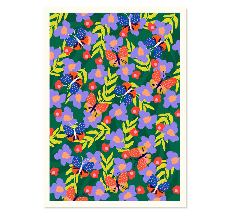 Butterflies and Blooms Art Print