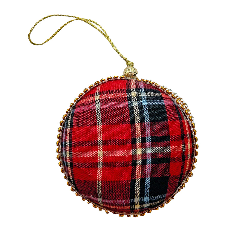 Handmade Plaid Circle Christmas Ornament