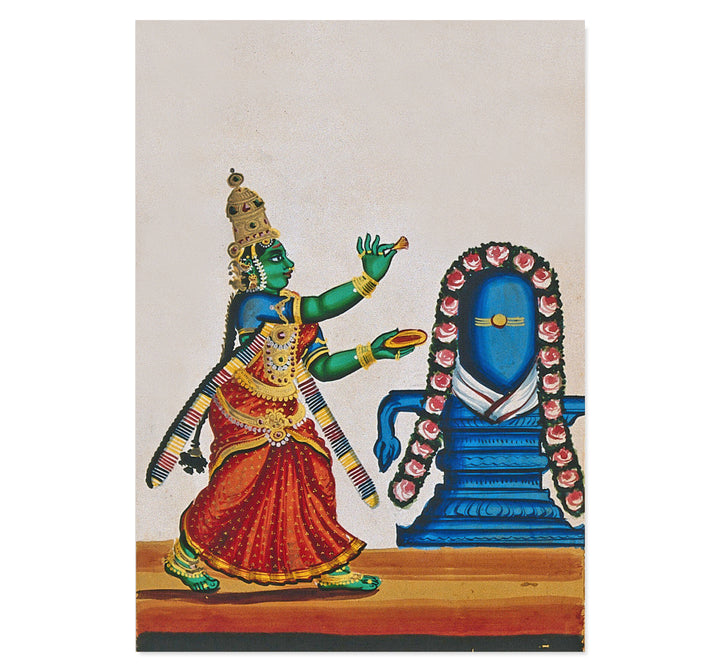 Parvati and a Shiva lingam Art Print