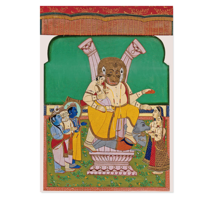 Divine Triumph: Narasimha's Roar Art Print