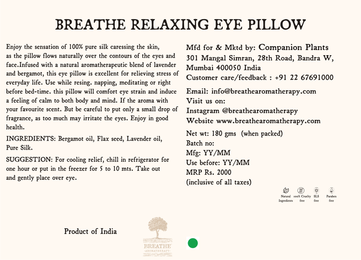 Pure Silk Relaxing Eye Pillow