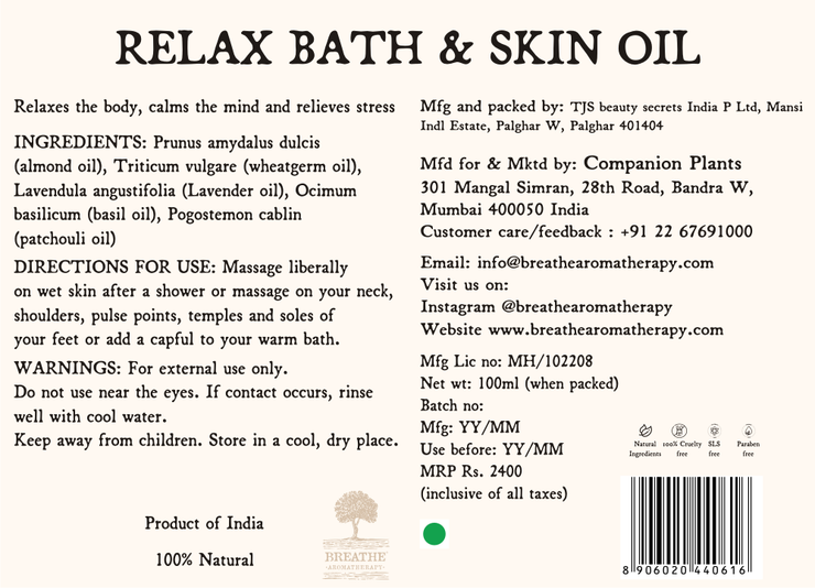 Relax Bath & Skin Oil