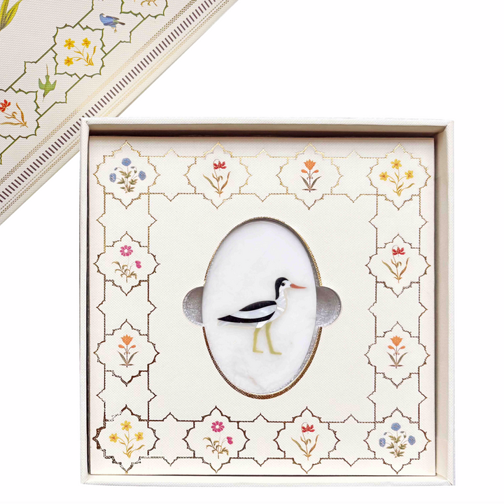 Marble Inlay Bird Trinket Box