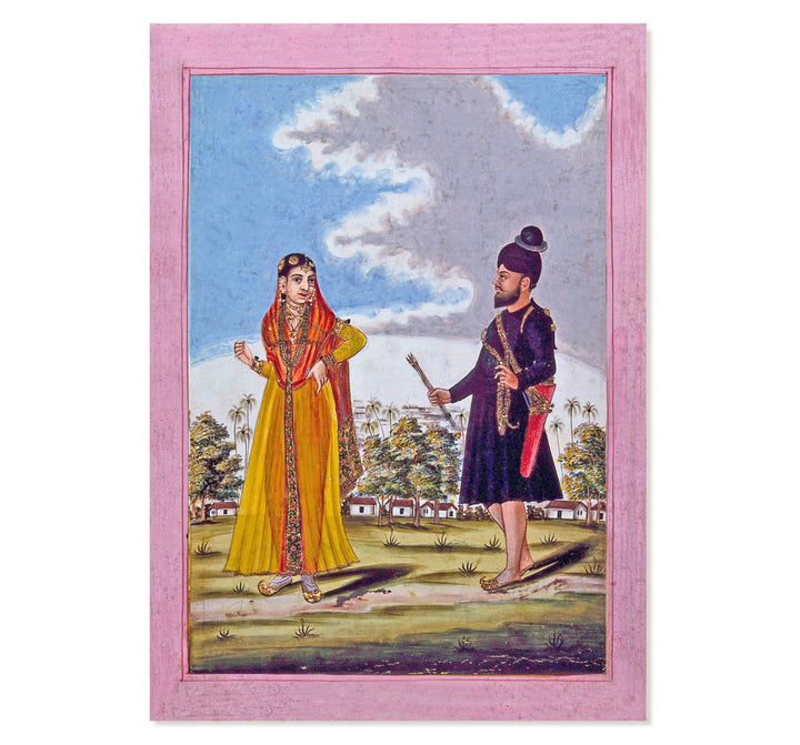 A Sikh Soldier and Wife Outside Barracks Art Print