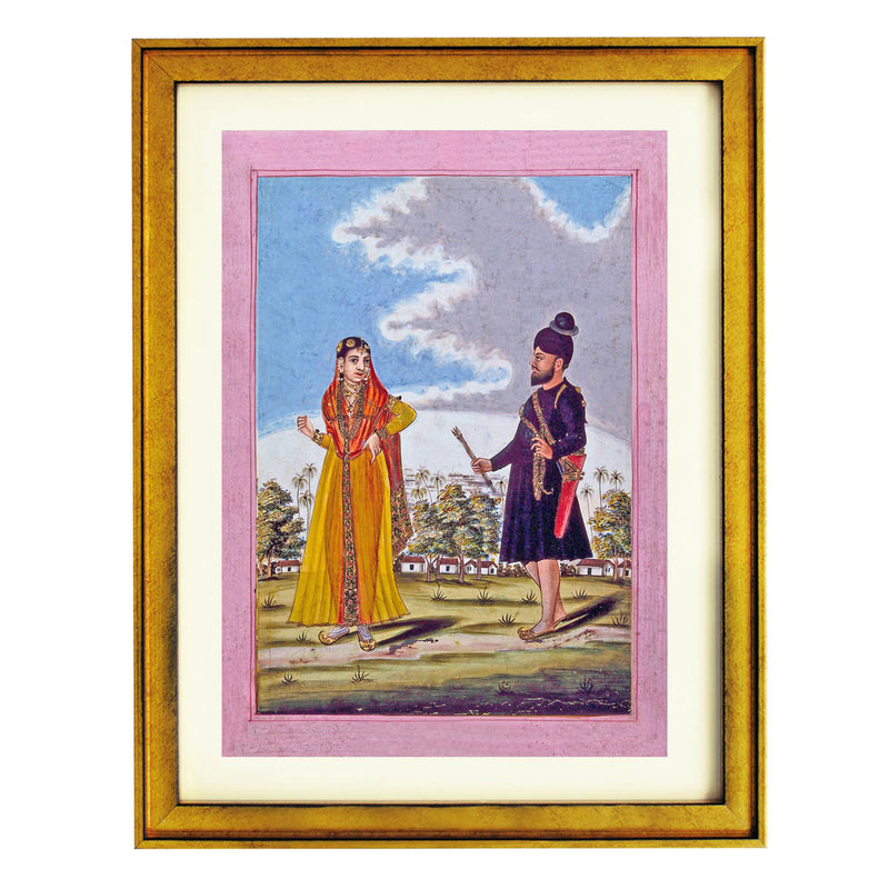 A Sikh Soldier and Wife Outside Barracks Art Print