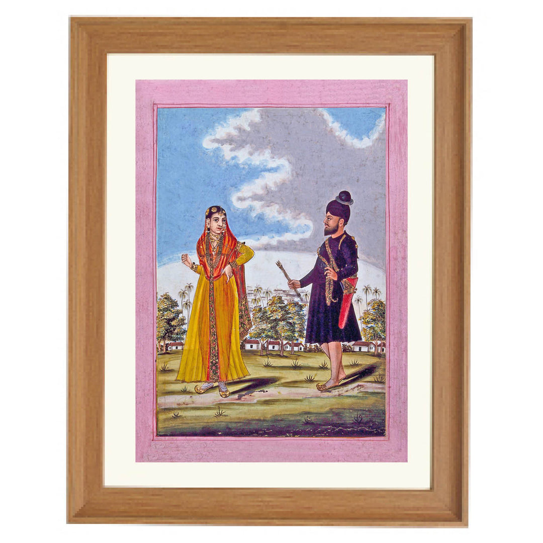 A Sikh Soldier and Wife Outside Barracks Art Print