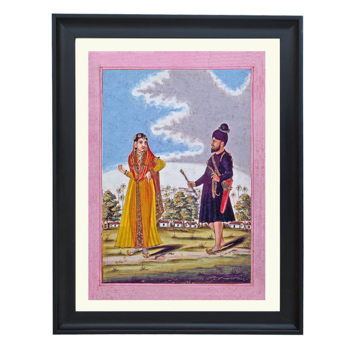 A Sikh Soldier and Wife Outside Barracks Art Print