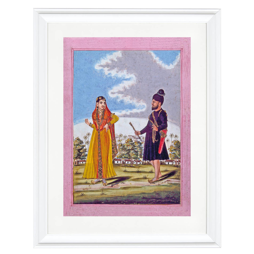 A Sikh Soldier and Wife Outside Barracks Art Print