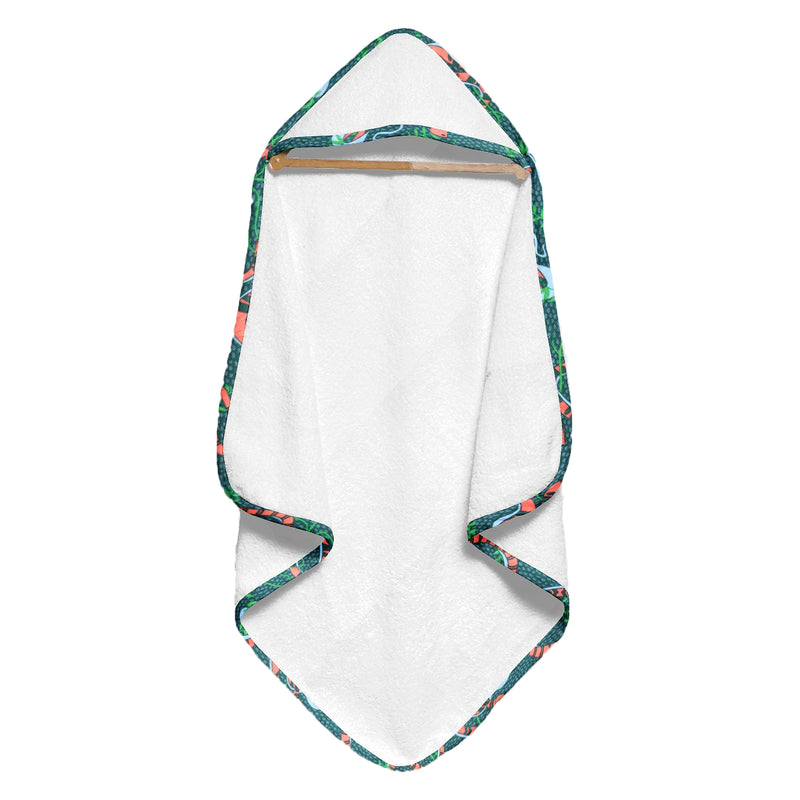 Organic Tropical Print Hooded Towel