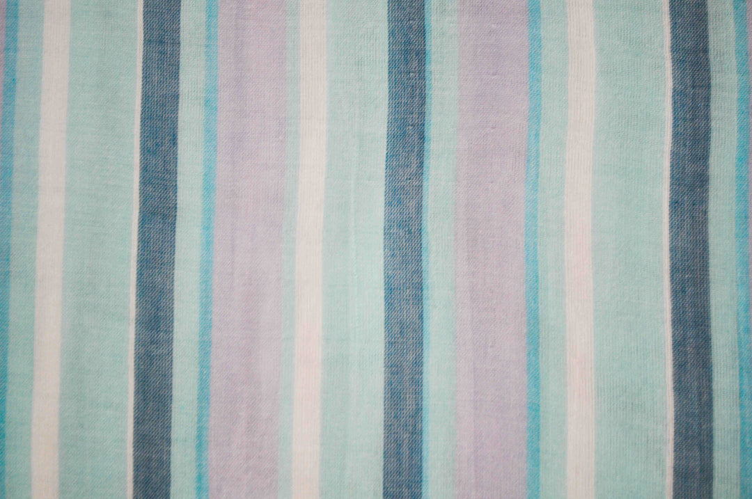 Organic Baby Quilt - Blue & Purple Stripe