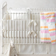 Organic Baby Quilt - Pink & Orange Stripe