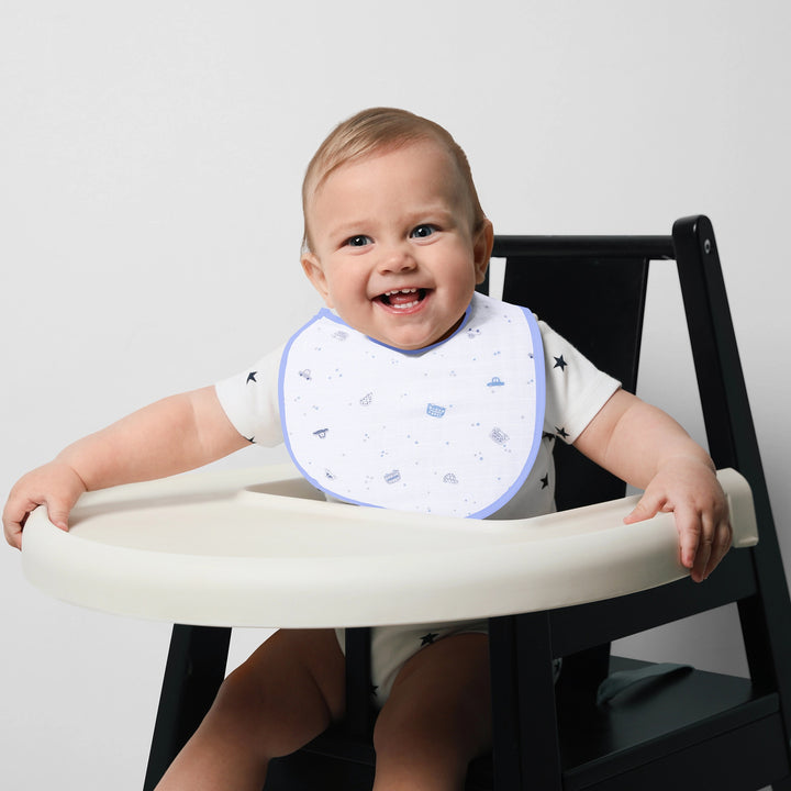 Organic Car Print - Round Baby Bibs