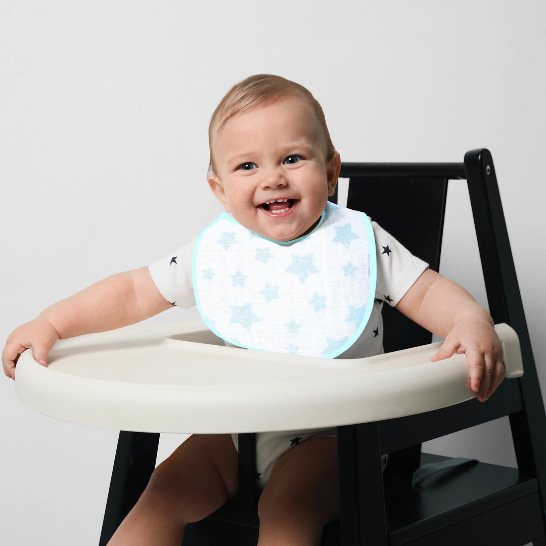 Organic Star Print - Round Baby Bibs