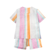 Organic Pajama Short Set - Pink & Orange