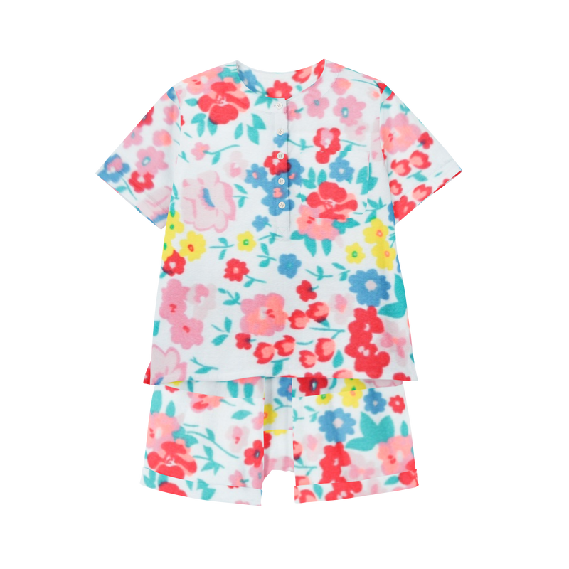 Organic Pajama Shorts Set - Flower