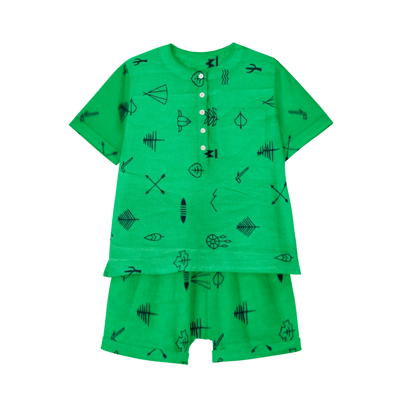 Organic Pajama Shorts Set - Line