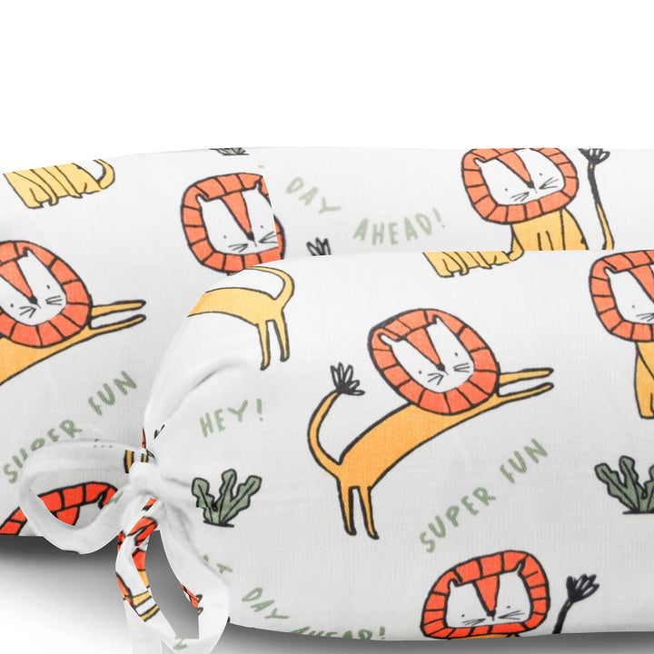 Organic Baby Bolster Cover Set - Lion Print