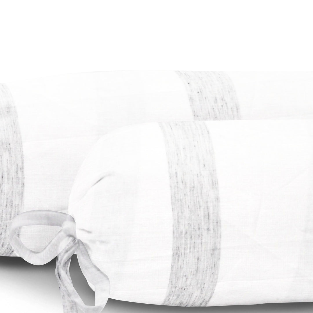 Organic Baby Bolster Cover Set - Pencil Stripe